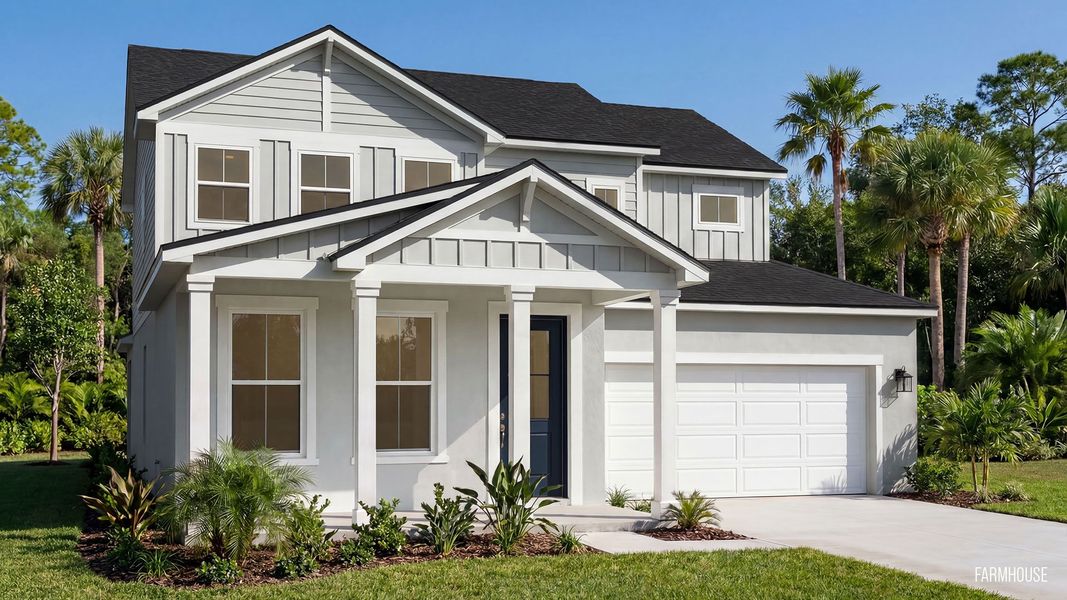 Representative exterior photo of a completed home built from the Sweetgum by DRB Homes in Beacon Park, Hudson, FL (Image 7).