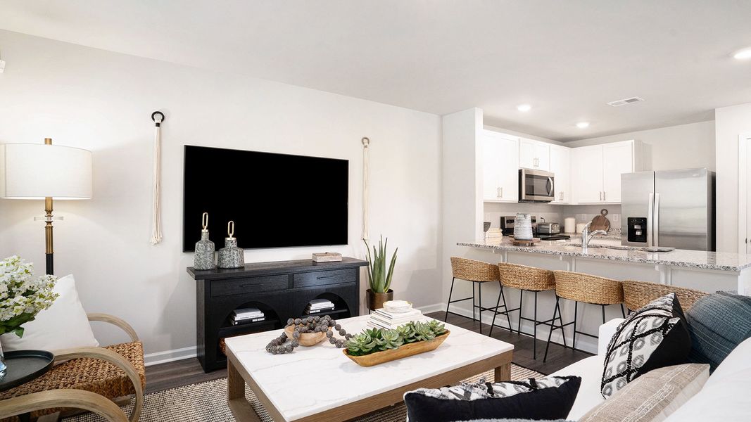 Furnished interior in a model home at The Townes at Amber Bluff in Conway (Image 13).