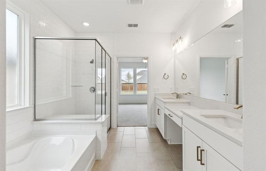 Owner's private bath with double vanity