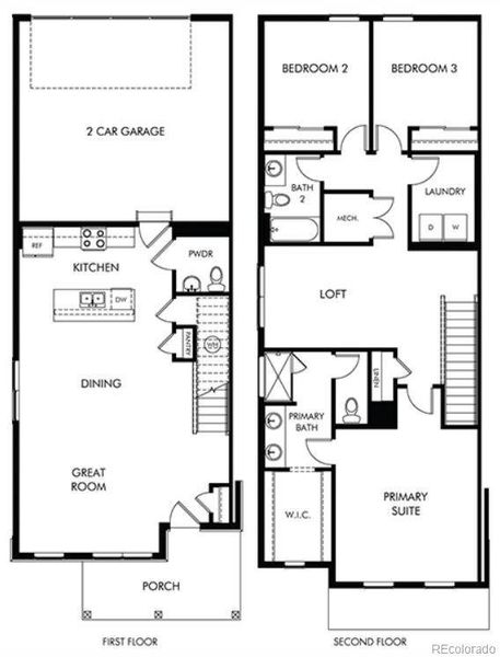 2D floor plan layout of this home in Poudre Heights: The Meadow Collection, Windsor, CO (Image 3).