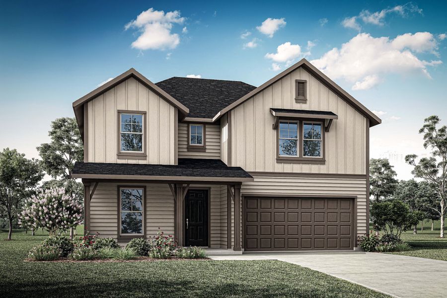Representative exterior photo of a completed home built from the Emery by Tri Pointe Homes in Painted Tree, McKinney, TX (Image 5).