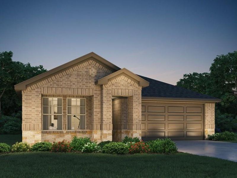 Front exterior of a new home in Heights of Barbers Hill, Mont Belvieu, TX, highlighting curb appeal (Image 2). Front exterior of a new home in Heights of Barbers Hill, Mont Belvieu, TX, highlighting curb appeal (Image 2).