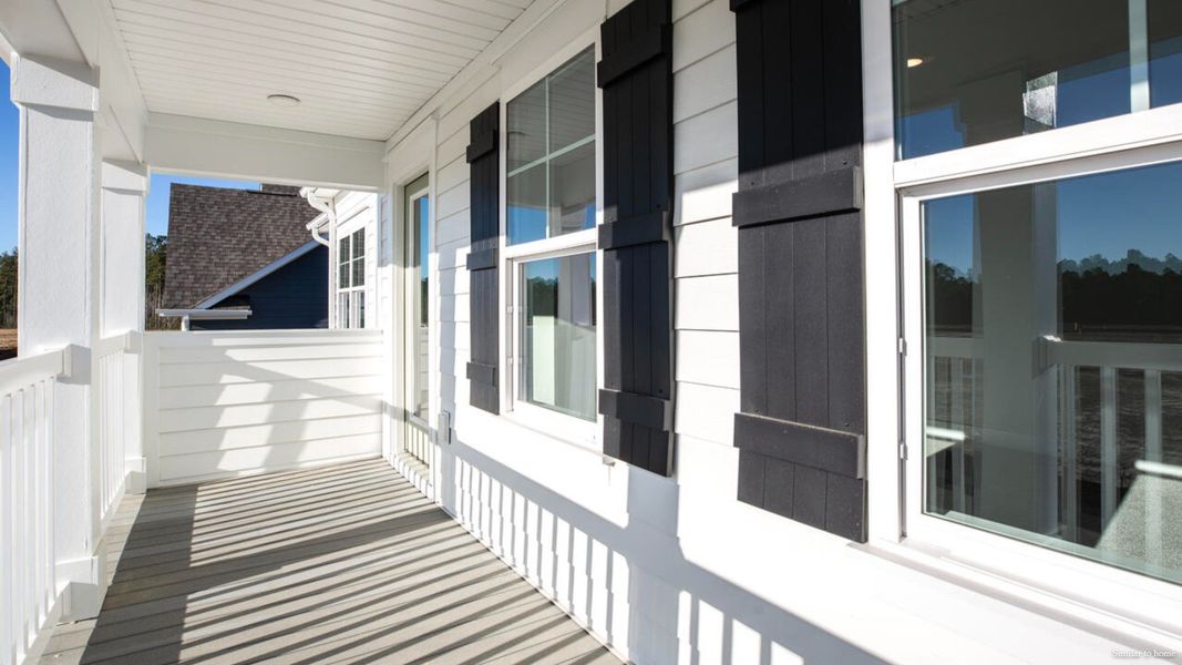 Exterior details and patio area of a home in The Haven at Indigo Preserve, Leland (Image 22).
