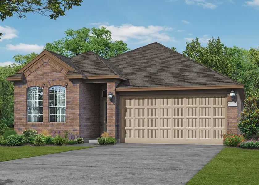 Representative exterior photo of a completed home built from the Lanai by Chesmar Homes in Brookewater 45's, Rosenberg, TX (Image 11).