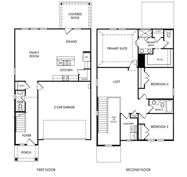 2D floor plan layout for the The Lassen by Meritage Homes in Southridge - Spring Series, McKinney, TX (Image 4).