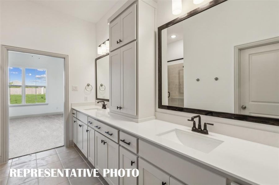 Plenty of room for two in this beautiful owner's bath!  REPRESENTATIVE PHOTO