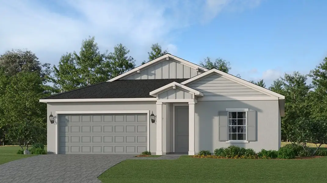 Front exterior of a new home in Seagrove, Fort Pierce, FL, highlighting curb appeal (Image 1). Front exterior of a new home in Seagrove, Fort Pierce, FL, highlighting curb appeal (Image 1).