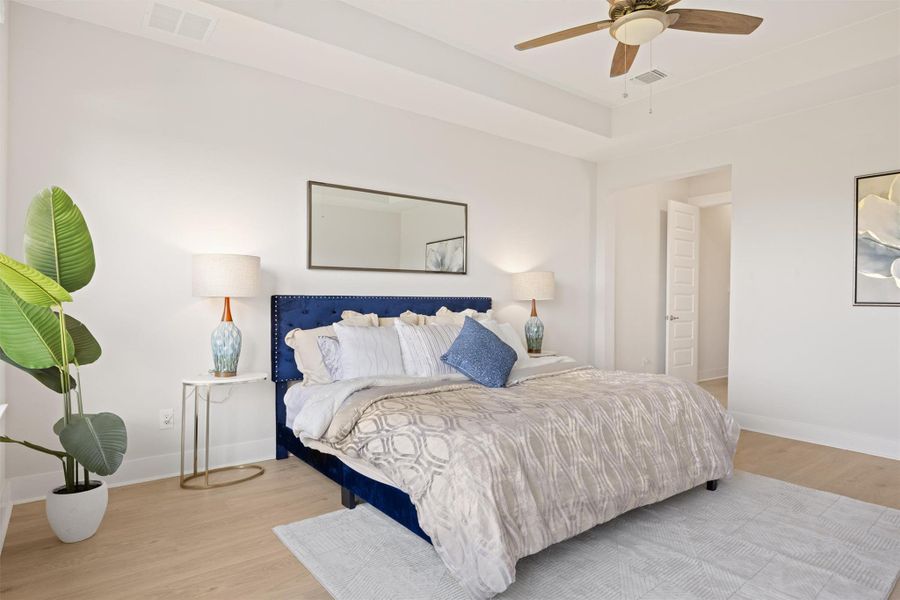 Furnished interior view inside a new home in Palmera Ridge, Leander (Image 9). Furnished interior view inside a new home in Palmera Ridge, Leander (Image 9).