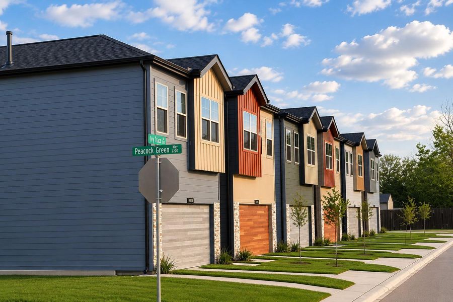 Front exterior of a new home in , Houston, TX, highlighting curb appeal (Image 29). Front exterior of a new home in , Houston, TX, highlighting curb appeal (Image 29).