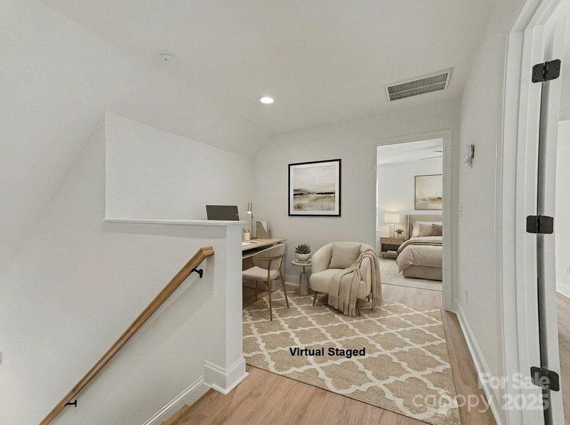 Loft area upstairs, can be used as a study, sitting area, or playroom. Loft area upstairs, can be used as a study, sitting area, or playroom.