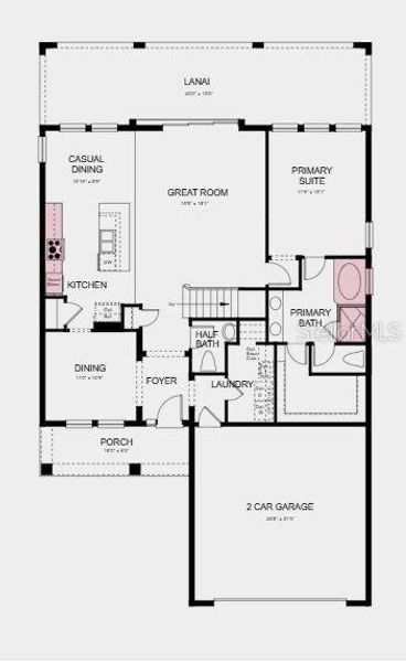 Structural options added include: gourmet kitchen, and separate tub and shower in primary bath.