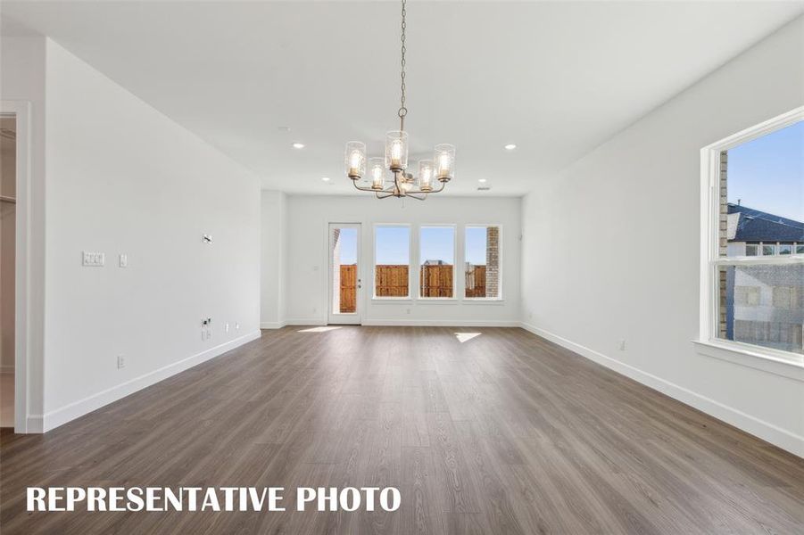Whether it's lively dinner parties or cozy family meals, this dining room fits all occasions!  REPRESENTATIVE PHOTO