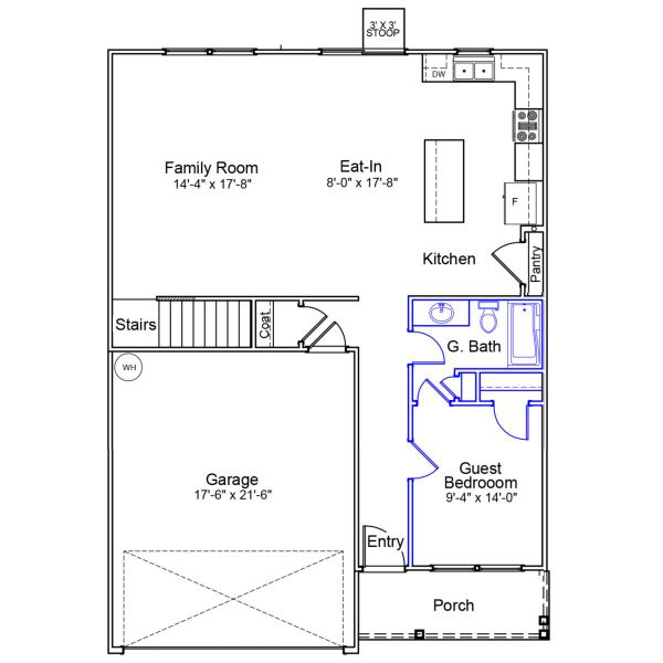 2D floor plan layout of this home in Bluefield, Lexington, SC (Image 2). 2D floor plan layout of this home in Bluefield, Lexington, SC (Image 2).