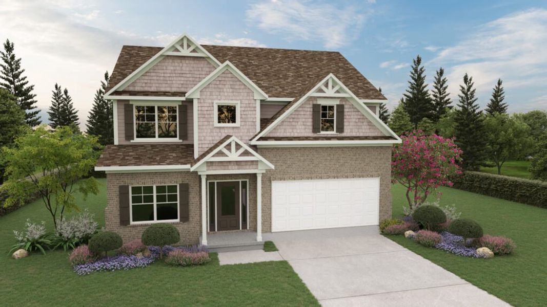 Representative exterior photo of a completed home built from the The Juniper by Direct Residential Communities in Neely Farm, Covington, GA (Image 6).