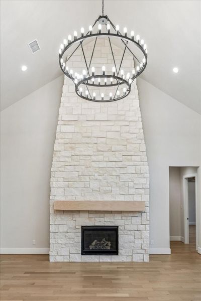 Full stone surround gas log fireplace in the Living Area. Full stone surround gas log fireplace in the Living Area.
