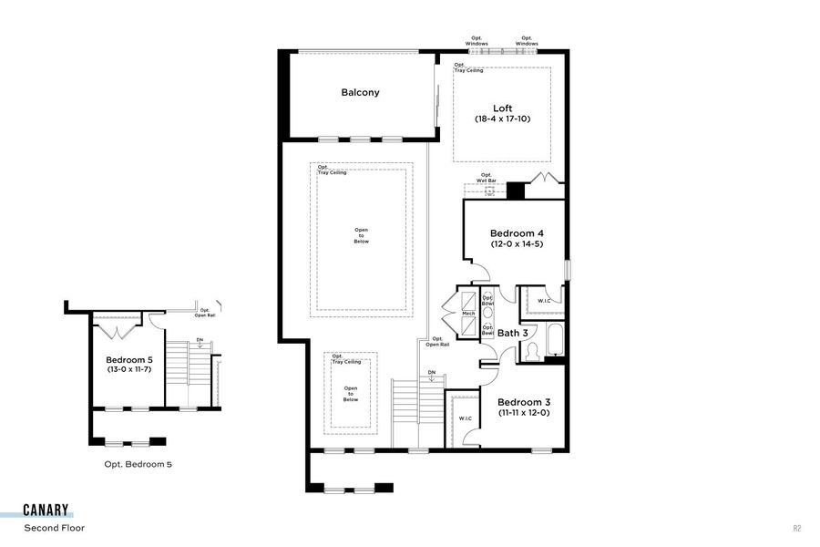 2D floor plan layout for the Canary by DRB Homes in Serengeti, Spring Hill, FL (Image 4).