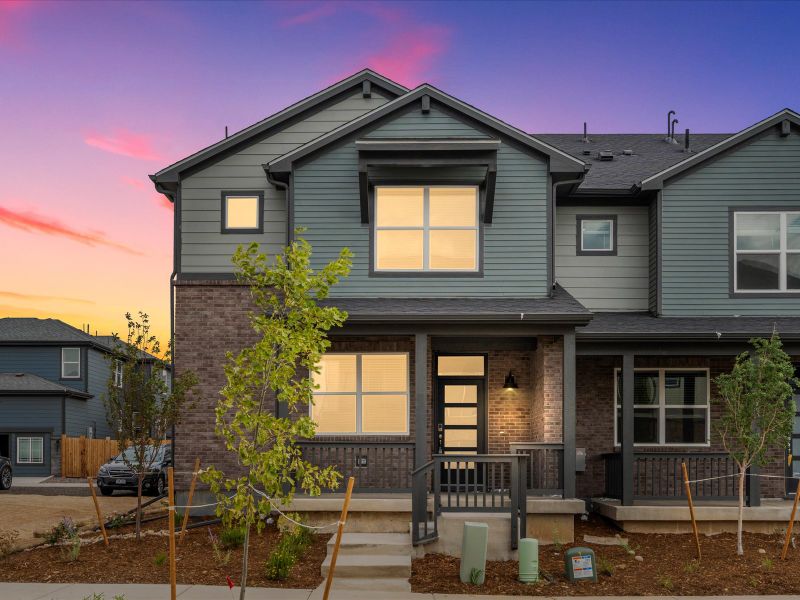 The Woodland floorplan exterior image taken at a Meritage Homes community in Aurora, CO.