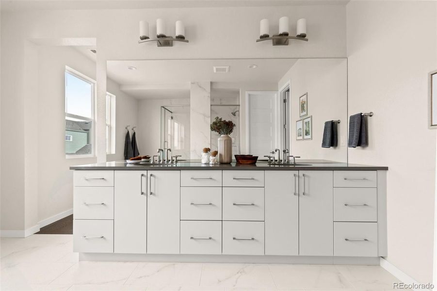 Furnished interior view inside a new home in Lyric at Ridgegate, Lone Tree (Image 10).