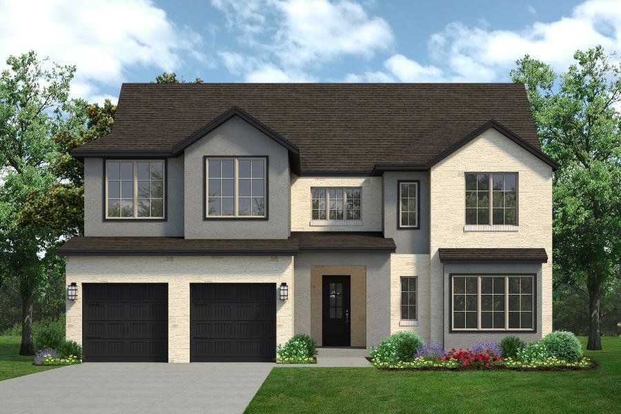 Front exterior of a new home in Timberbrook, Justin, TX, highlighting curb appeal (Image 1). Front exterior of a new home in Timberbrook, Justin, TX, highlighting curb appeal (Image 1).