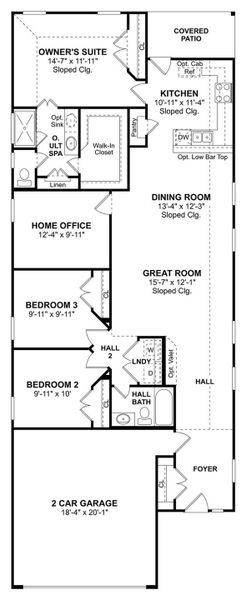 The Leopold floor plan by K. Hovnanian® Homes. 1st Floor shown. *Prices, plans, dimensions, features, specifications, materials, and availability of homes or communities are subject to change without notice or obligation.