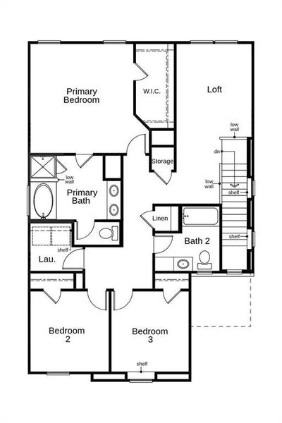 This floor plan features 3 bedrooms, 2 full baths, 1 half bath and over 1,800 square feet of living space.