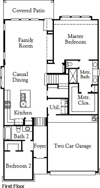 2D floor plan layout of this home in Wolf Ranch, Georgetown, TX (Image 3).