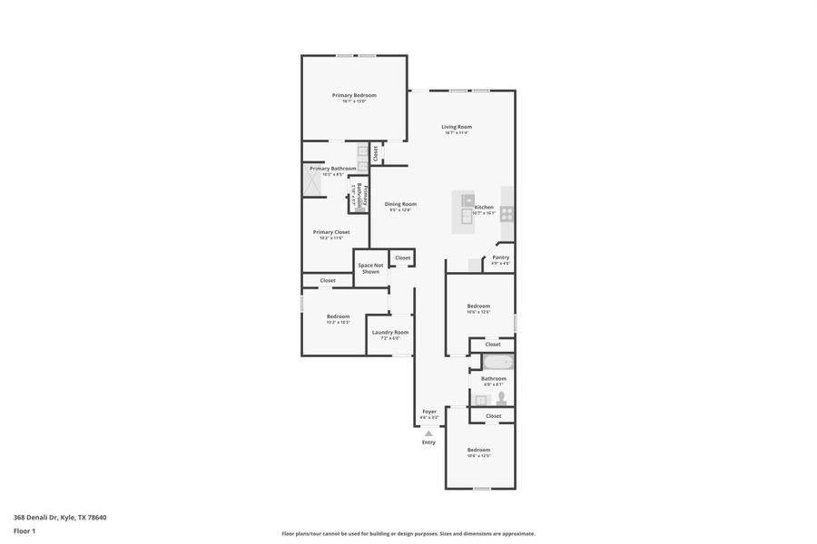 2D floor plan layout of this home in Paramount, Kyle, TX (Image 4).