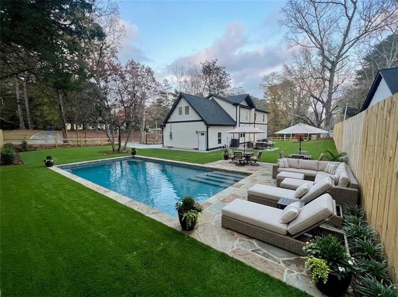 Exterior details and patio area of a home in , Atlanta (Image 27).