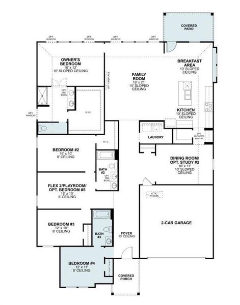 2D floor plan layout of this home in The Preserve, Justin, TX (Image 3). 2D floor plan layout of this home in The Preserve, Justin, TX (Image 3).