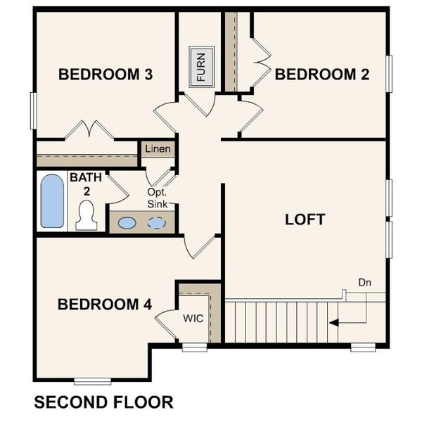 Visualize your future living space with this clear and functional second-floor blueprint. Visualize your future living space with this clear and functional second-floor blueprint.