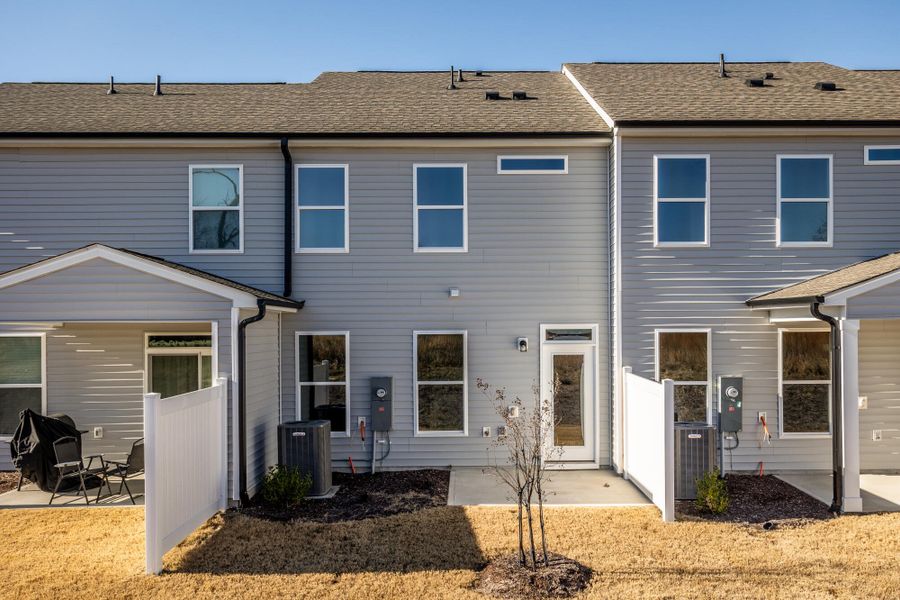Exterior details and patio area of a home in 1158 Place Townhomes, Wilson (Image 3). Exterior details and patio area of a home in 1158 Place Townhomes, Wilson (Image 3).