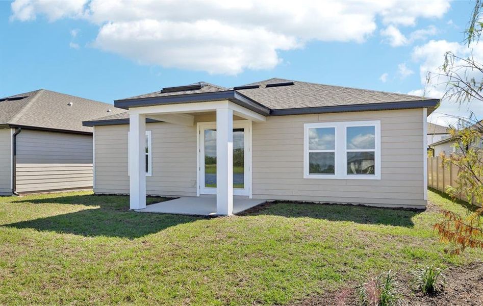 Exterior details and patio area of a home in Ellington Traditional, St. Cloud (Image 18). Exterior details and patio area of a home in Ellington Traditional, St. Cloud (Image 18).