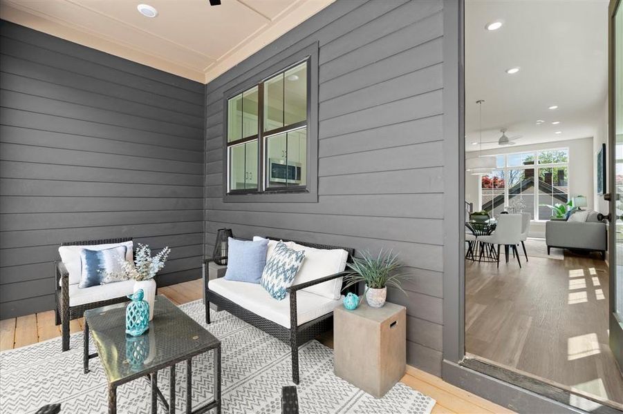 Exterior details and patio area of a home in , Atlanta (Image 3). Exterior details and patio area of a home in , Atlanta (Image 3).