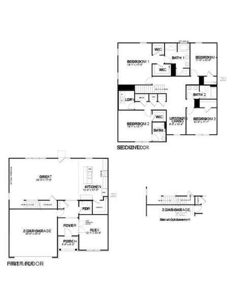 2D floor plan layout of this home in Grandview at Lanier, Dawsonville, GA (Image 2). 2D floor plan layout of this home in Grandview at Lanier, Dawsonville, GA (Image 2).