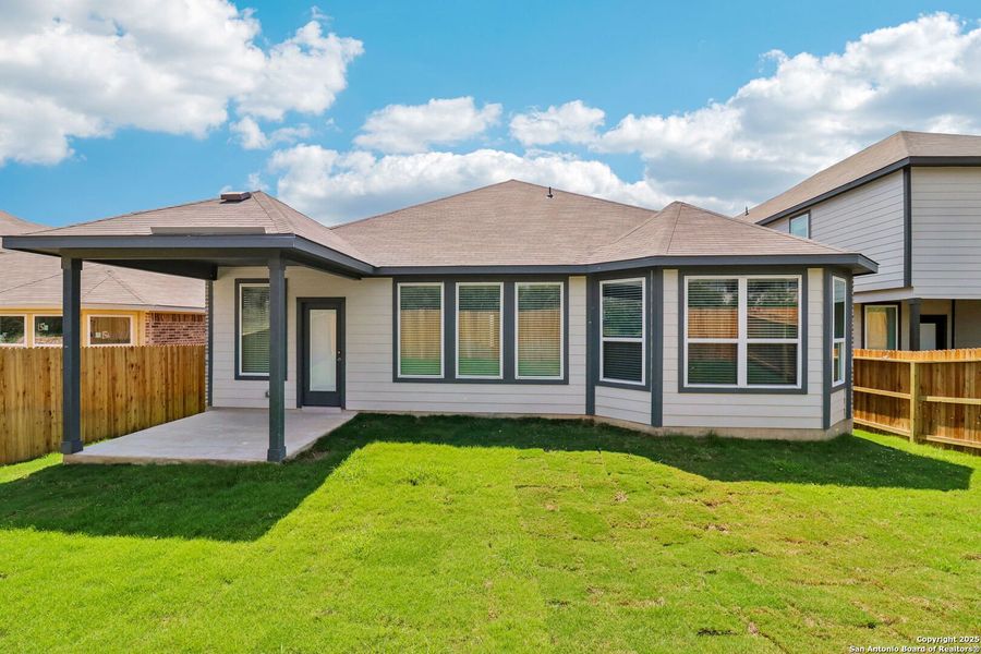 Front exterior of a new home in Sagebrooke - Classic Series, San Antonio, TX, highlighting curb appeal (Image 23).