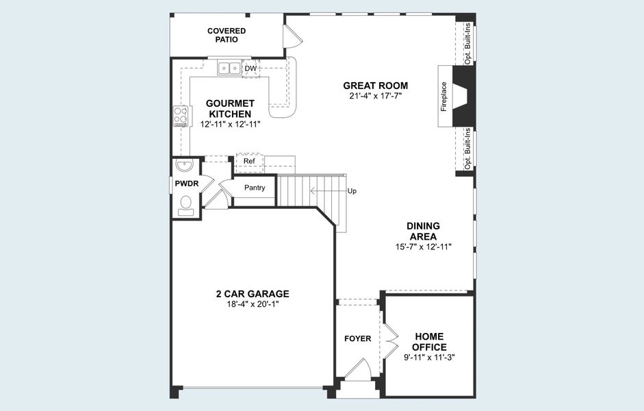 2D floor plan layout of this home in Waterstone on Lake Conroe, Montgomery, TX (Image 4).