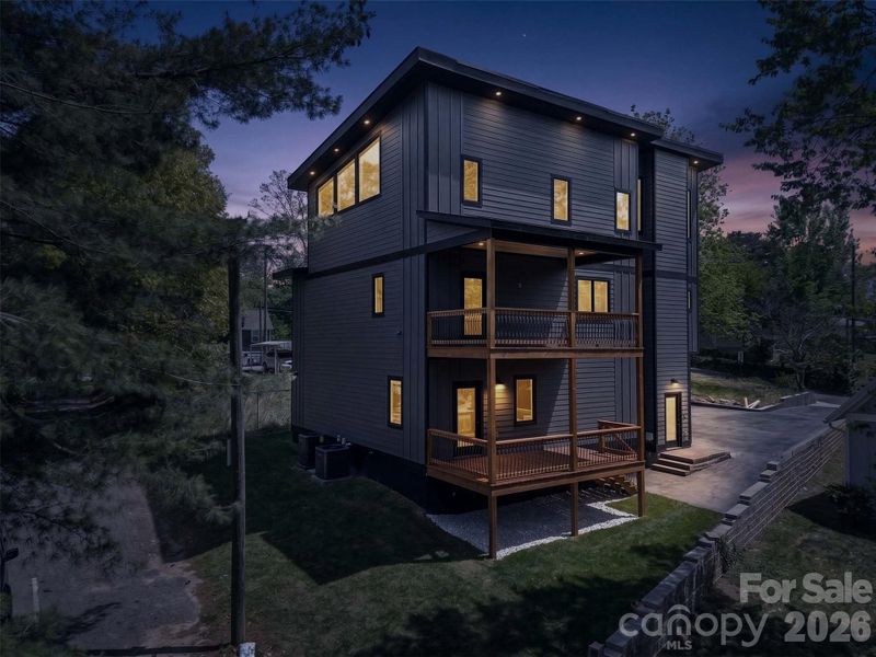 Exterior details and patio area of a home in , Asheville (Image 29).