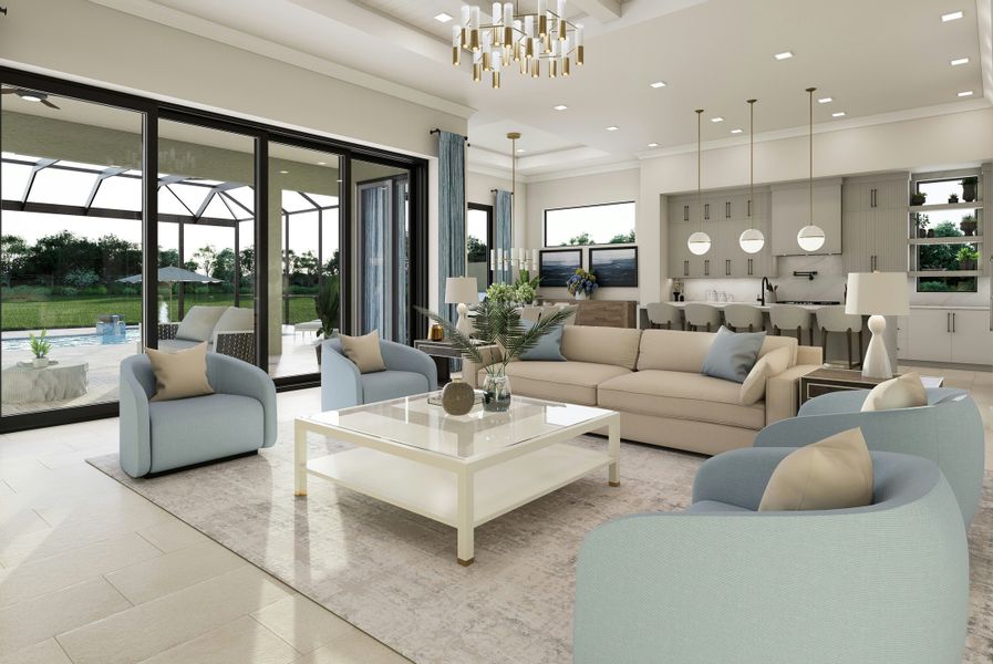 Furnished interior in a model home at Central Beach in Vero Beach (Image 13).
