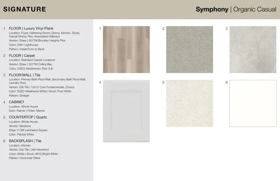 9623 Pink Lotus Court design selections. Home is currently under construction and selections are subject to change.
