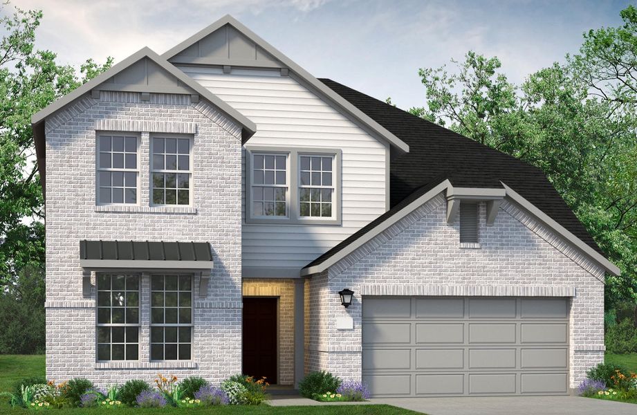 Representative exterior photo of a completed home built from the Nueces by UnionMain Homes in Legacy Hills, Celina, TX (Image 2). Representative exterior photo of a completed home built from the Nueces by UnionMain Homes in Legacy Hills, Celina, TX (Image 2).