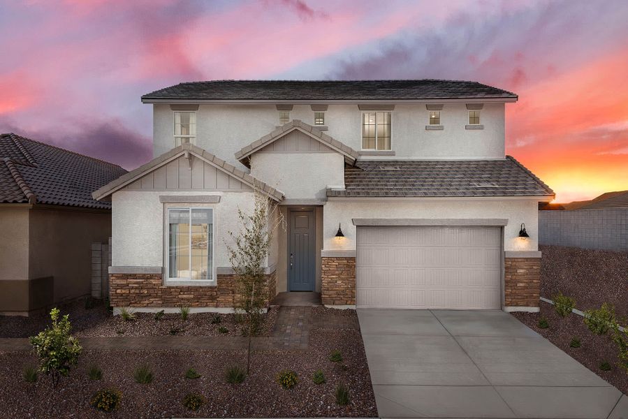 Exterior Evening | Wrightson | Sunrise - Peak Series | Surprise, AZ | Landsea Homes