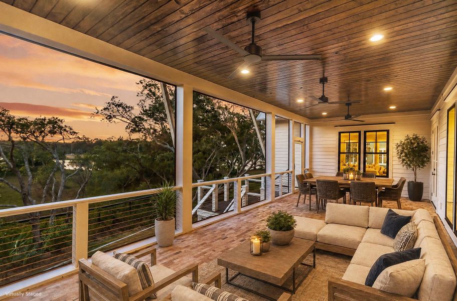 Exterior details and patio area of a home in Daniel Island Park, Charleston (Image 36).