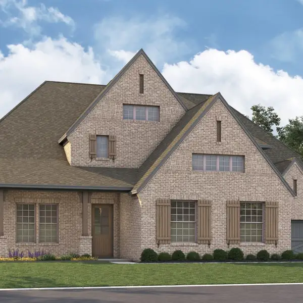 Front exterior of a new home in Mosaic – 70′ Lots, Prosper, TX, highlighting curb appeal (Image 2). Front exterior of a new home in Mosaic – 70′ Lots, Prosper, TX, highlighting curb appeal (Image 2).