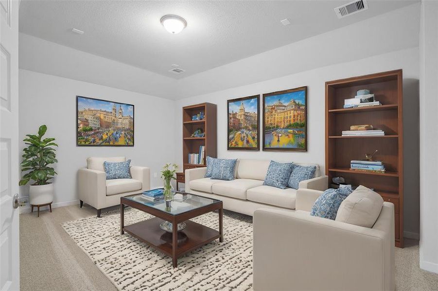 Grab the popcorn, put on a movie, and enjoy a wonderful evening in your amazing media room! Featuring plush carpet and custom paint makes this the perfect room for relaxing!