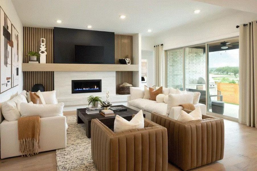 Photo of Pulte model home with same floor plan, not of actual home listed.