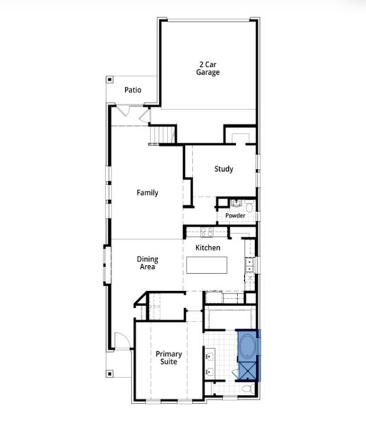 2D floor plan layout for the Worthington by Highland Homes in Mantua Point, Van Alstyne, TX (Image 23).