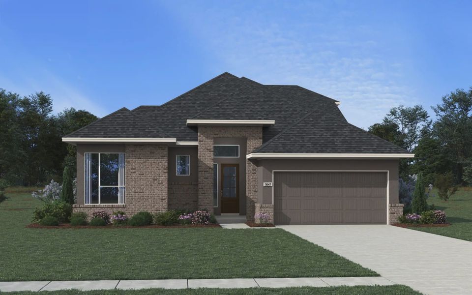 Representative exterior photo of a completed home built from the Olivia by Chesmar Homes in Esperanza 60's, Boerne, TX (Image 9).