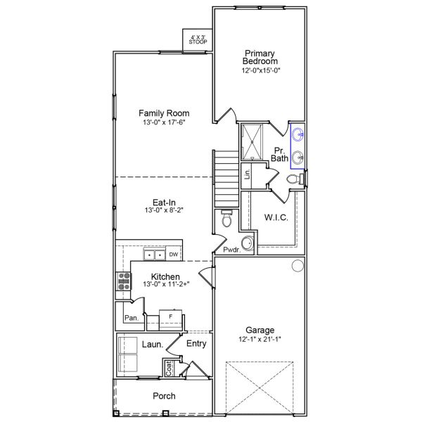 2D floor plan layout of this home in Laurinton Farms, Hopkins, SC (Image 3).