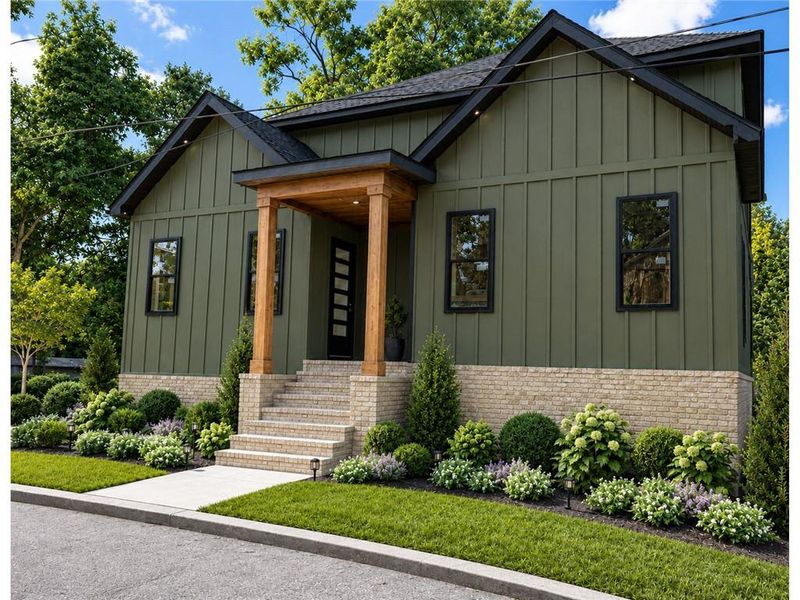 Front exterior of a new home in , Atlanta, GA, highlighting curb appeal (Image 8).