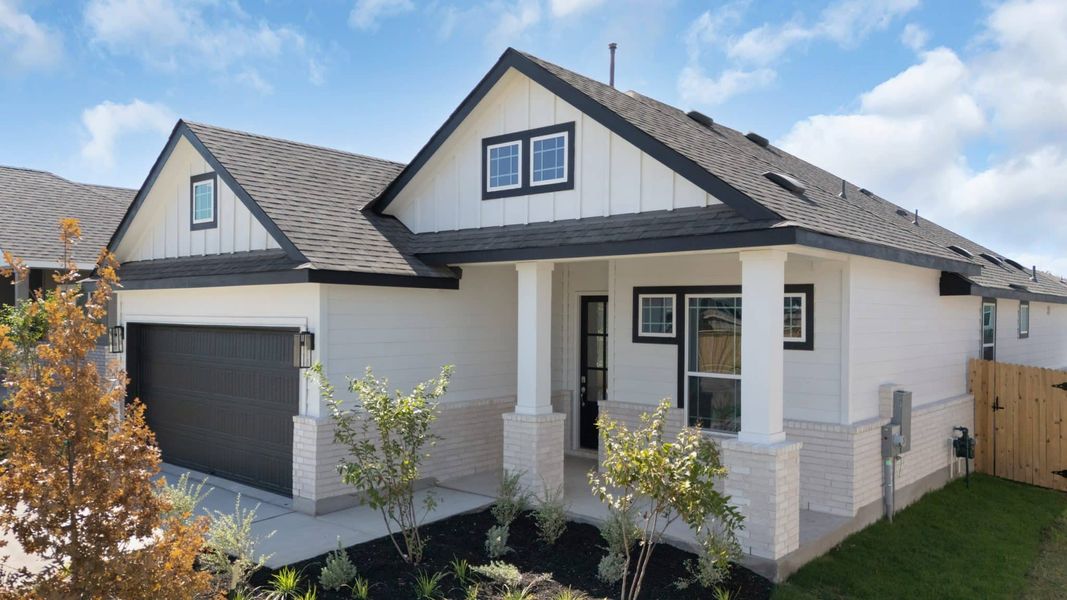 Representative exterior photo of a completed home built from the Avery by Chesmar Homes in Nolina, Georgetown, TX (Image 1). Representative exterior photo of a completed home built from the Avery by Chesmar Homes in Nolina, Georgetown, TX (Image 1).